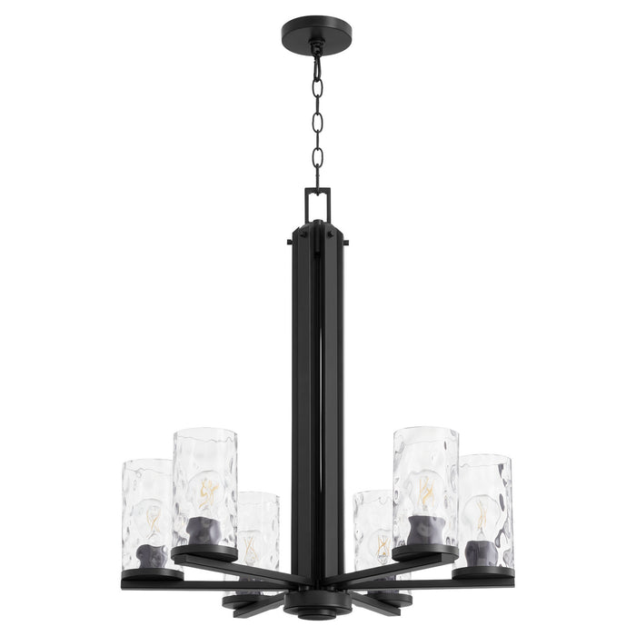 Quorum 6111-6-59 Six Light Chandelier, Matte Black