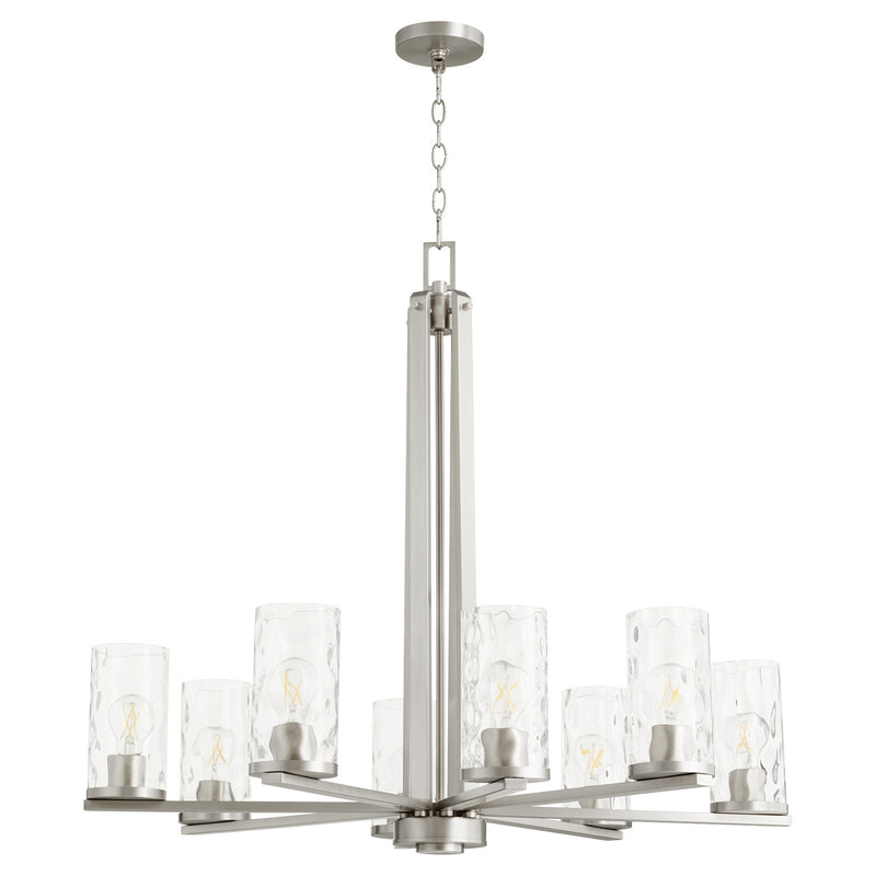 Quorum 6111-8-65 Eight Light Chandelier, Satin Nickel