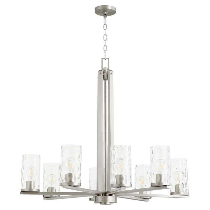 Quorum 6111-8-65 Eight Light Chandelier, Satin Nickel