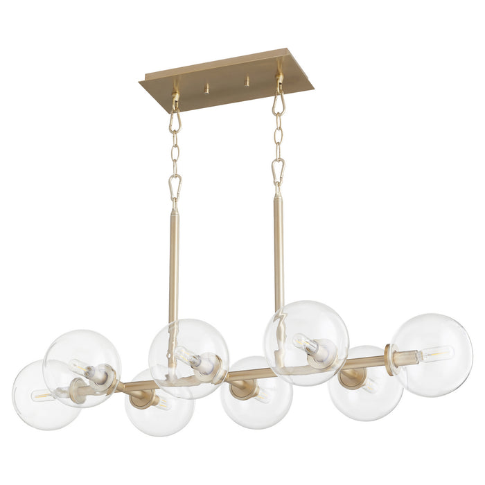 Quorum 6132-8-80 Eight Light Chandelier, Aged Brass