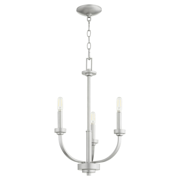 Quorum 6160-3-64 Three Light Chandelier, Classic Nickel