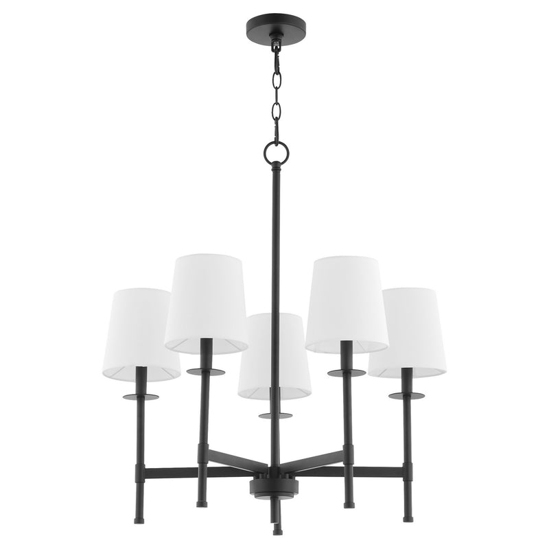 Quorum 624-5-59 Five Light Chandelier, Matte Black