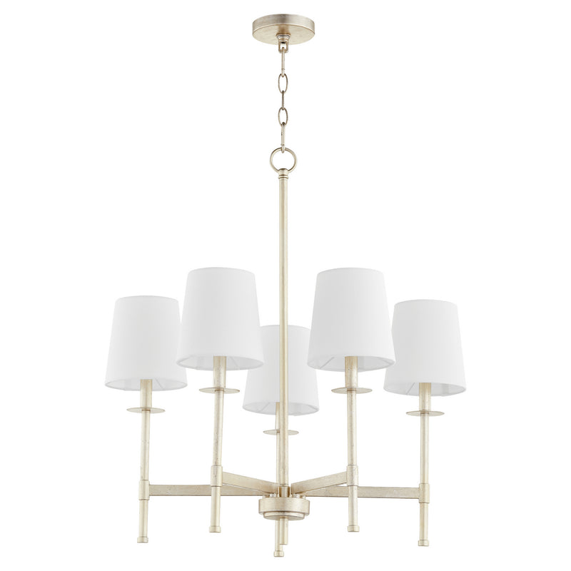 Quorum 624-5-60 Five Light Chandelier, Aged Silver Leaf