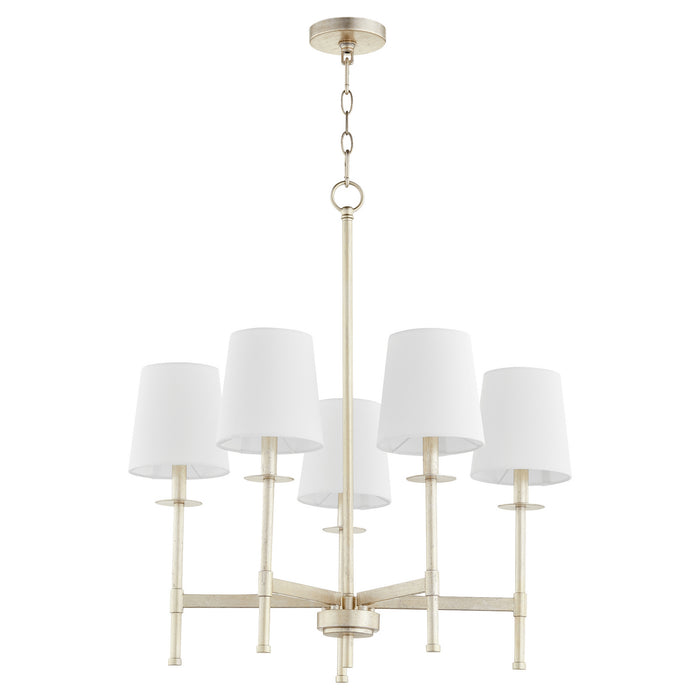 Quorum 624-5-60 Five Light Chandelier, Aged Silver Leaf