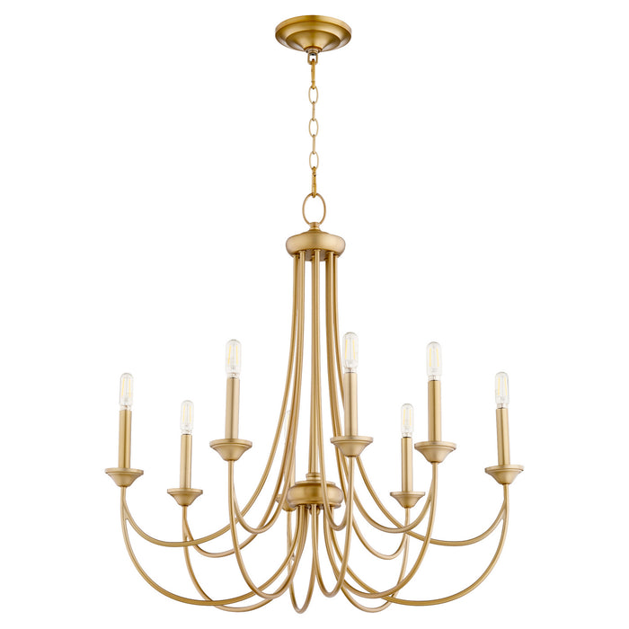 Quorum 6250-8-80 Eight Light Chandelier, Aged Brass