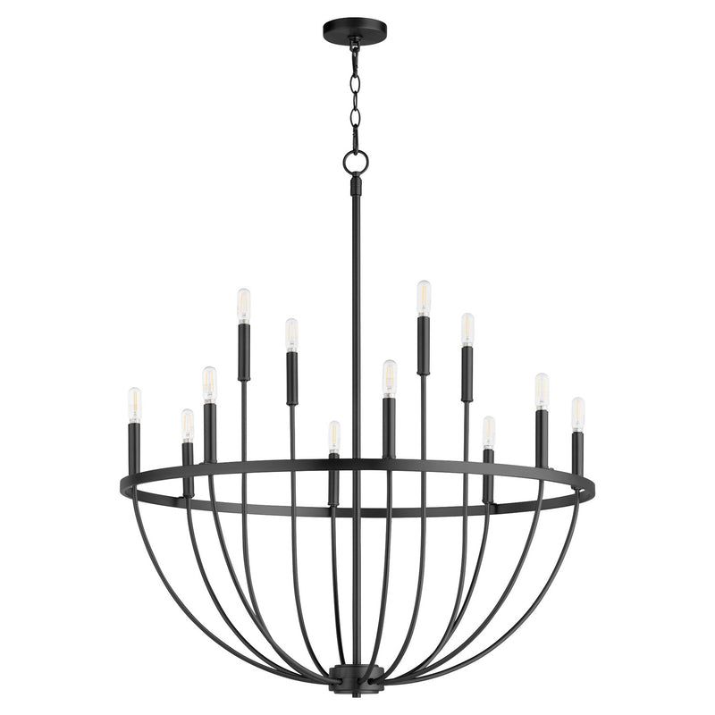 Quorum 6374-12-59 12 Light Chandelier, Matte Black