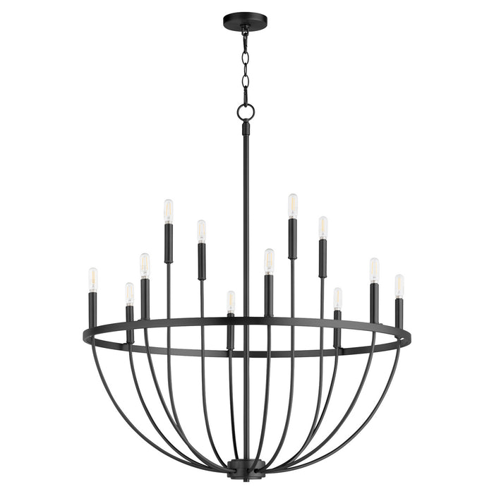 Quorum 6374-12-59 12 Light Chandelier, Matte Black