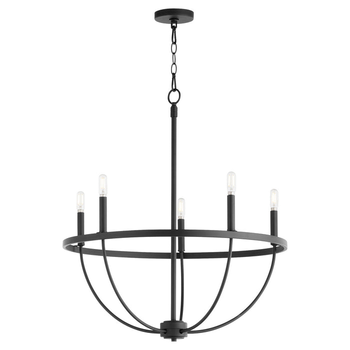 Quorum 6374-5-59 Five Light Chandelier, Matte Black