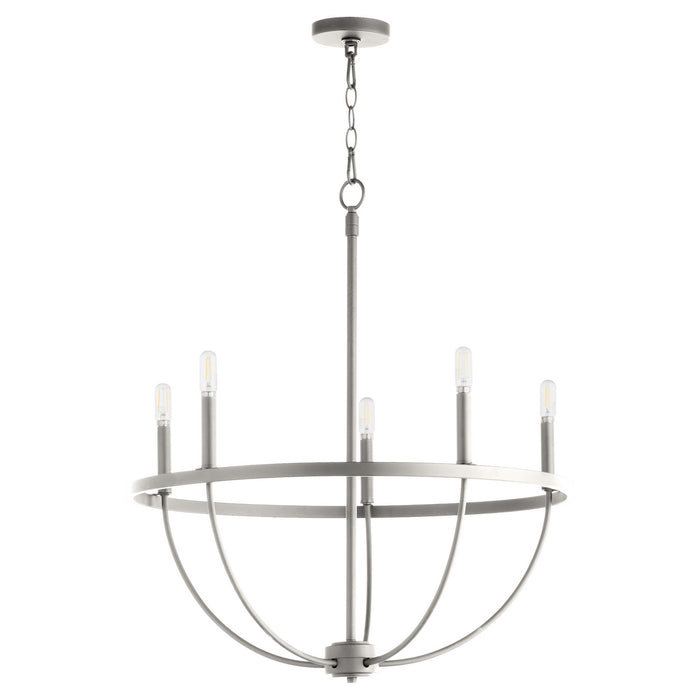 Quorum 6374-5-65 Five Light Chandelier, Satin Nickel