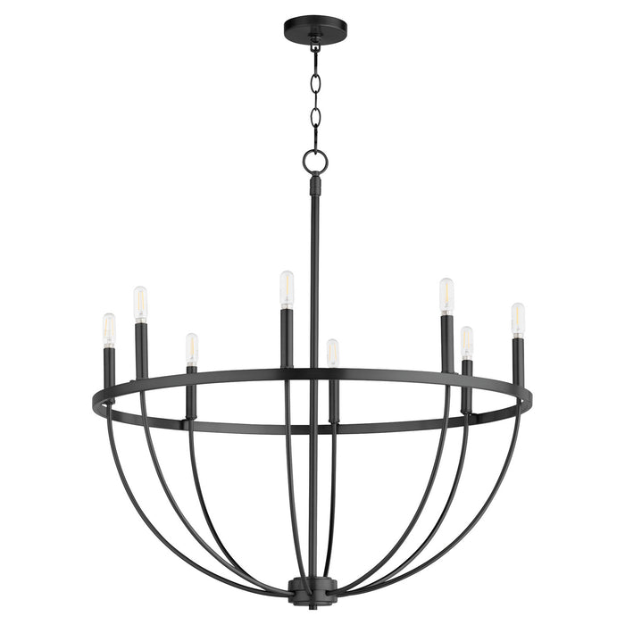 Quorum 6374-8-59 Eight Light Chandelier, Matte Black