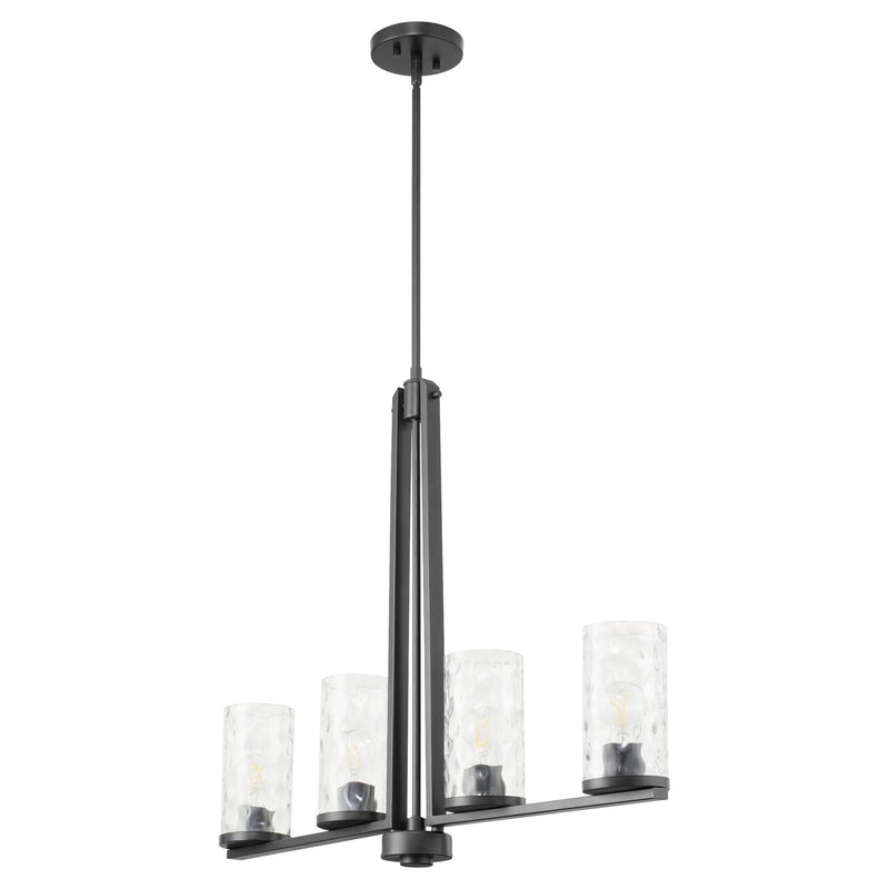 Quorum 6511-4-59 Four Light Linear Chandelier, Matte Black