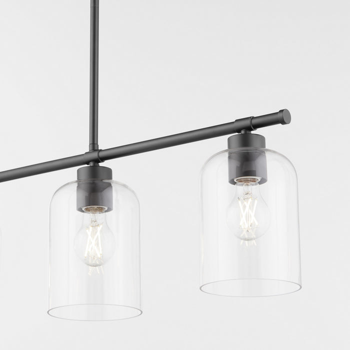 Quorum 6574-4-59 Four Light Linear Chandelier, Matte Black