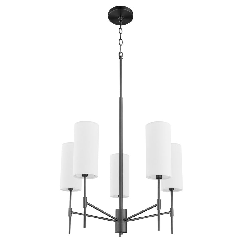 Quorum 663-5-59 Five Light Chandelier, Matte Black