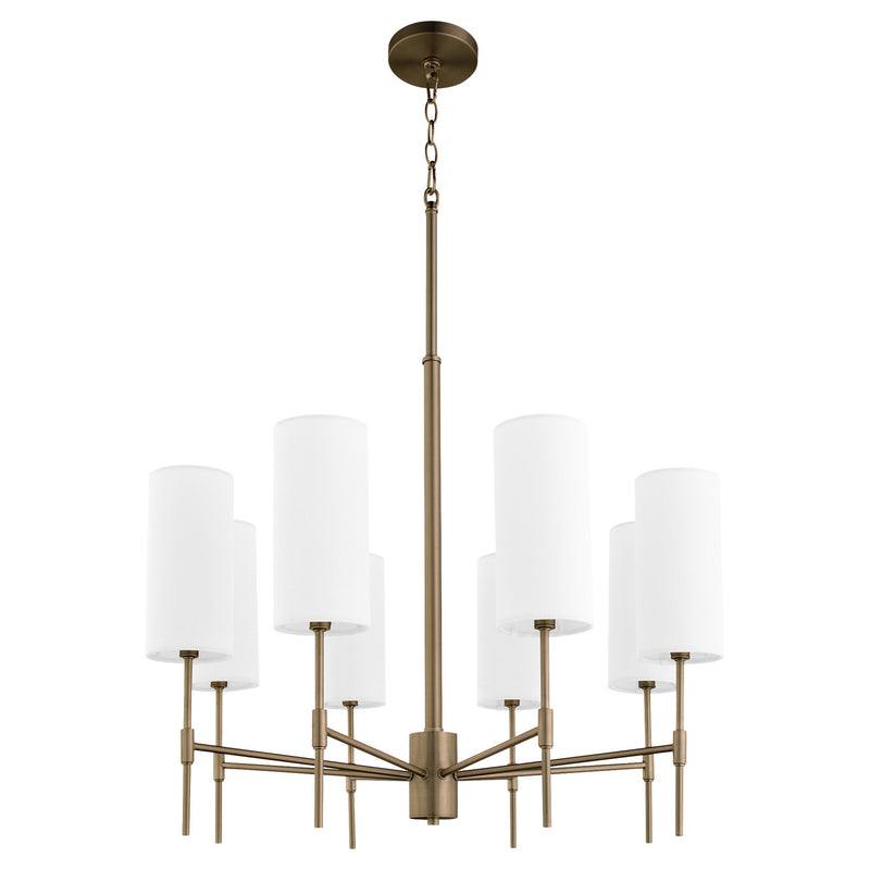 Quorum 663-8-81 Eight Light Chandelier, Dark Brass