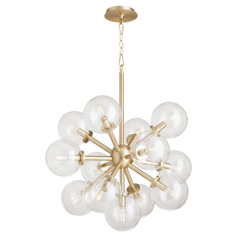 Quorum 8132-13-80 13 Light Pendant, Aged Brass
