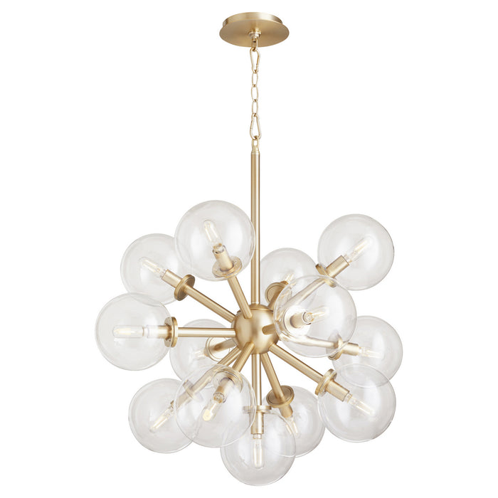 Quorum 8132-13-80 13 Light Pendant, Aged Brass
