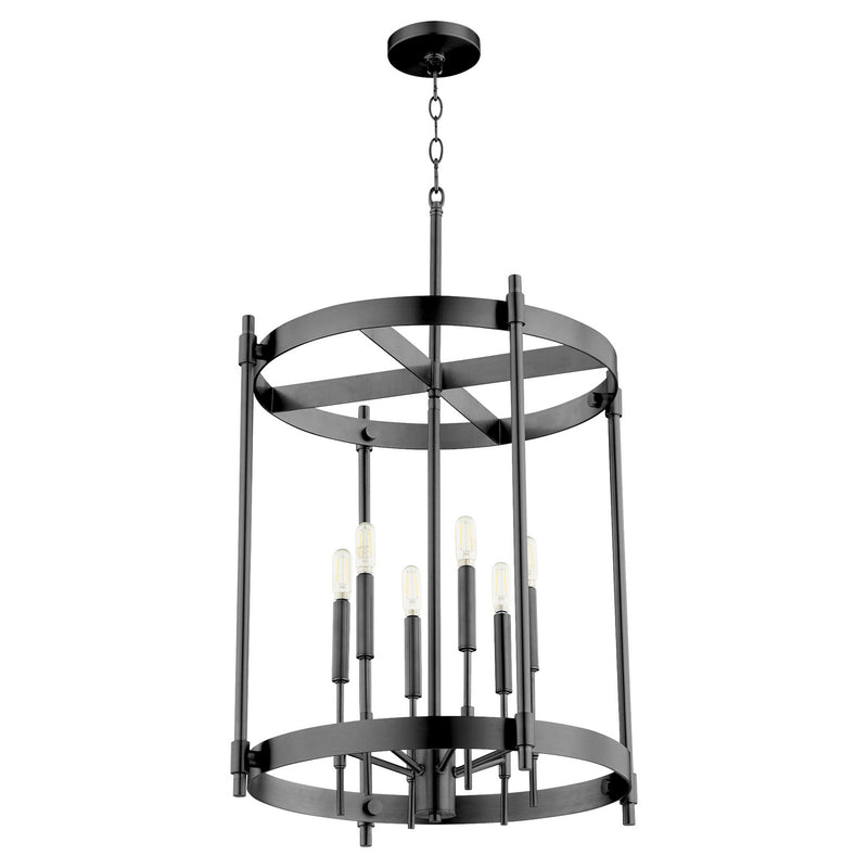 Quorum 863-6-59 Six Light Entry, Matte Black