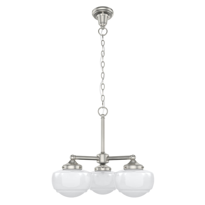 Hunter 19355 Three Light Convertible Chandelier, Brushed Nickel