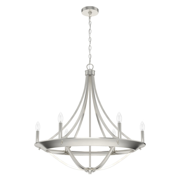 Hunter 19415 Six Light Chandelier, Brushed Nickel