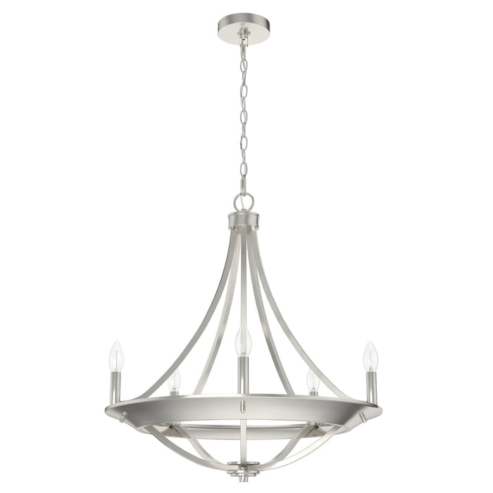 Hunter 19417 Five Light Chandelier, Brushed Nickel