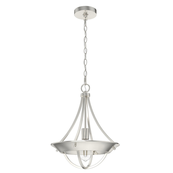 Hunter 19419 One Light Pendant, Brushed Nickel
