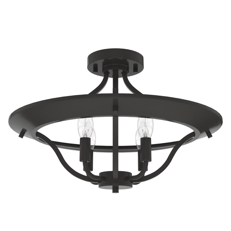 Hunter 19422 Four Light Flush Mount, Noble Bronze