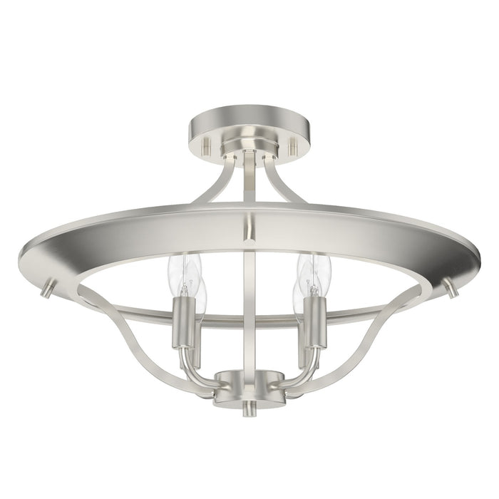 Hunter 19423 Four Light Flush Mount, Brushed Nickel