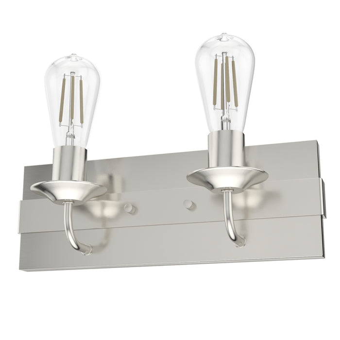 Hunter 19431 Two Light Vanity, Brushed Nickel