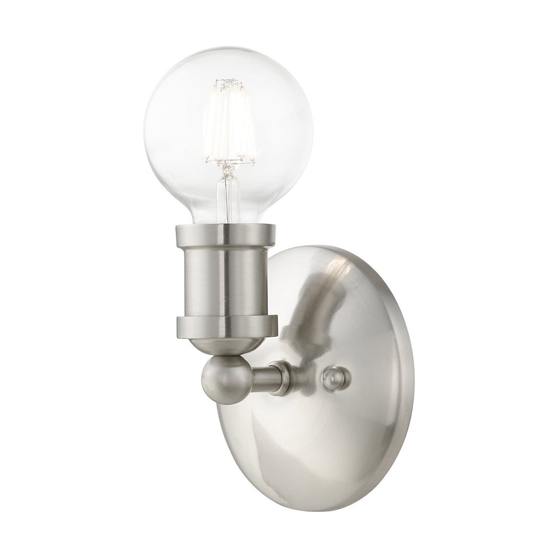 Livex Lighting 14420-91 One Light Vanity Sconce, Brushed Nickel