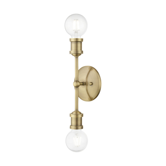 Livex Lighting 14422-01 Two Light Vanity Sconce, Antique Brass