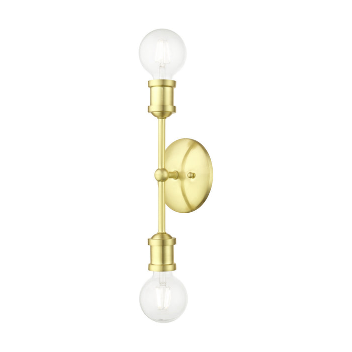 Livex Lighting 14422-12 Two Light Vanity Sconce, Satin Brass