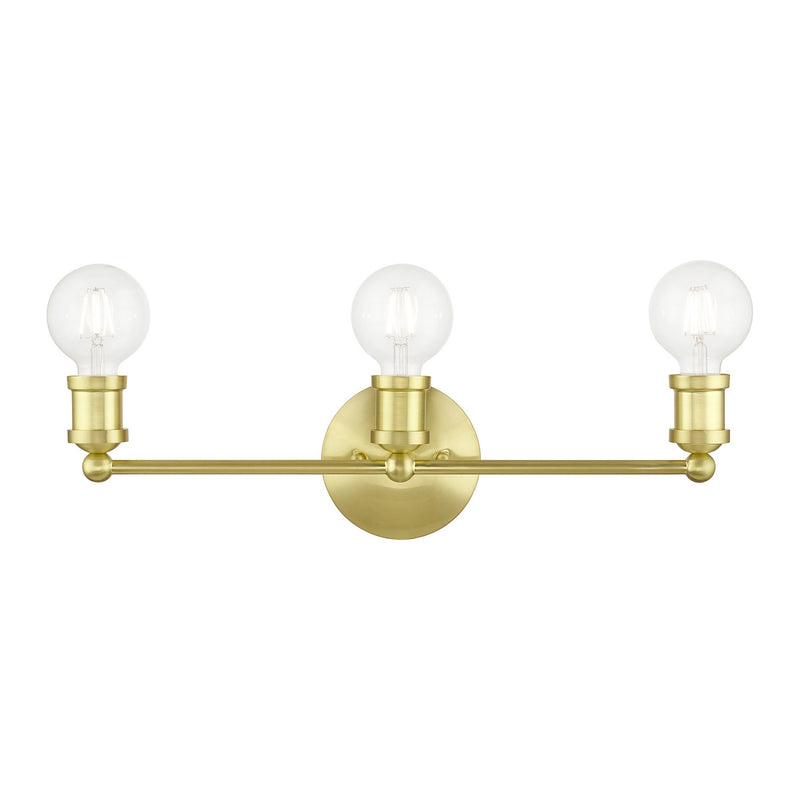 Livex Lighting 14423-12 Three Light Vanity Sconce, Satin Brass