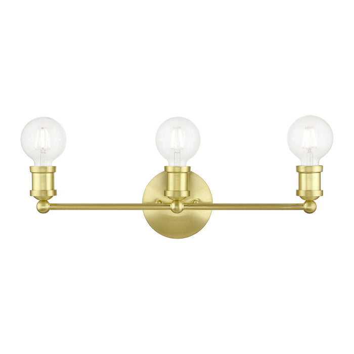 Livex Lighting 14423-12 Three Light Vanity Sconce, Satin Brass