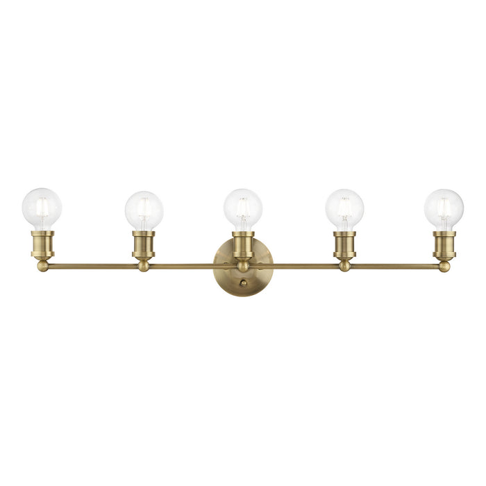 Livex Lighting 14425-01 Five Light Vanity Sconce, Antique Brass