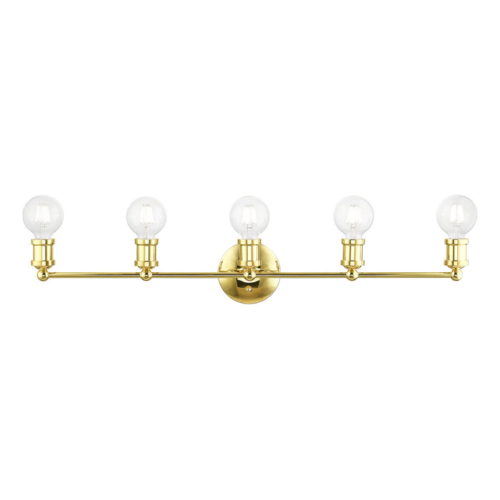 Livex Lighting 14425-02 Five Light Vanity Sconce, Polished Brass