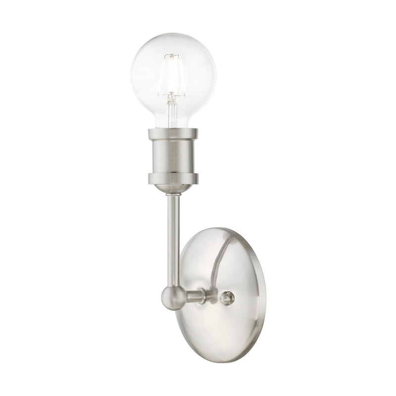 Livex Lighting 14429-91 One Light Vanity Sconce, Brushed Nickel