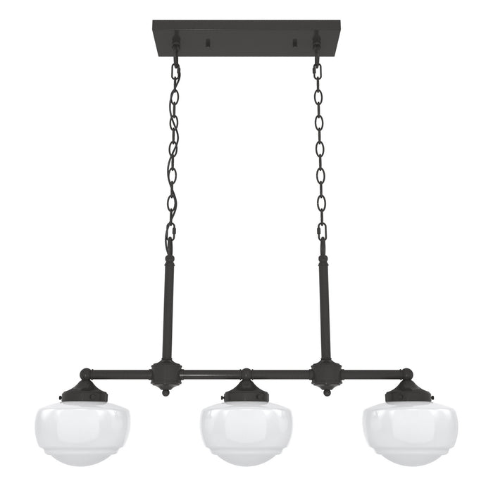 Hunter 19490 Three Light Linear Chandelier, Noble Bronze