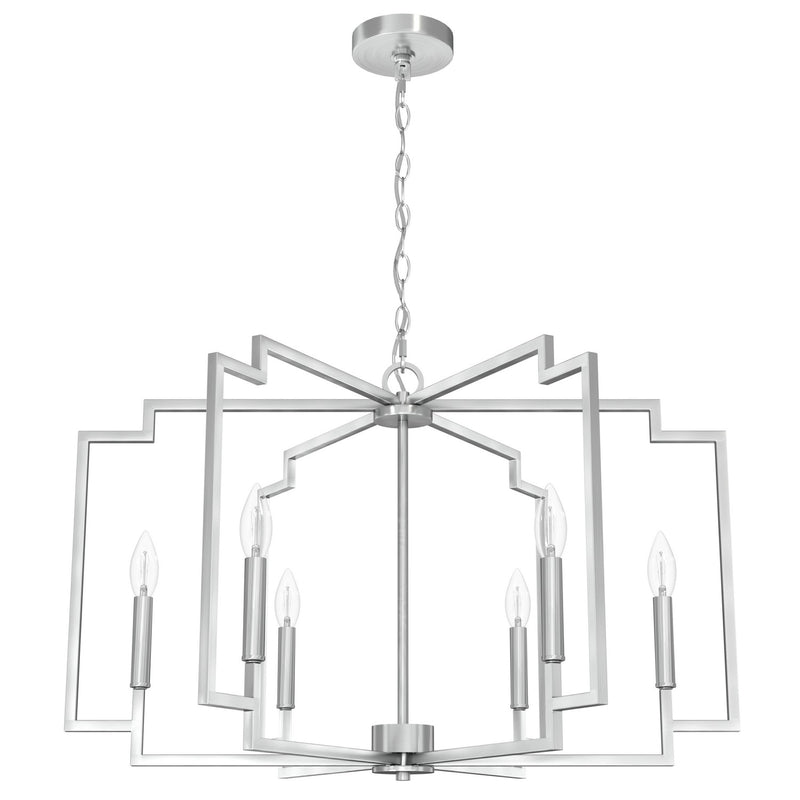 Hunter 19571 Six Light Chandelier, Brushed Nickel