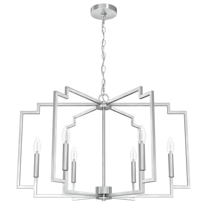 Hunter 19571 Six Light Chandelier, Brushed Nickel