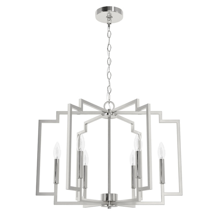 Hunter 19573 Six Light Chandelier, Brushed Nickel