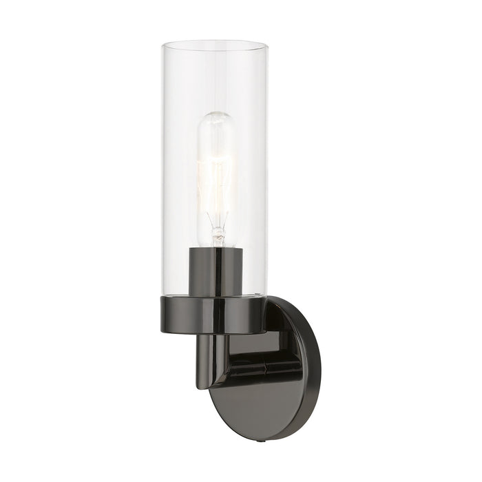 Livex Lighting 16171-46 One Light Wall Sconce, Black Chrome