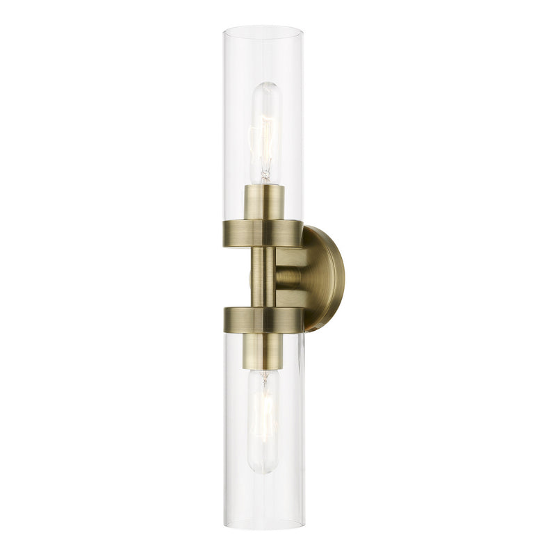 Livex Lighting 16172-01 Two Light Vanity Sconce, Antique Brass