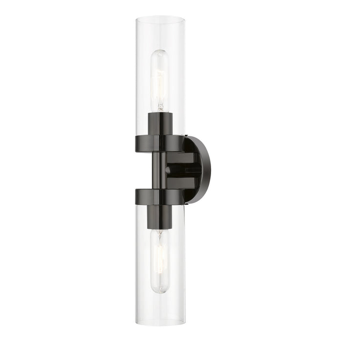 Livex Lighting 16172-46 Two Light Vanity Sconce, Black Chrome