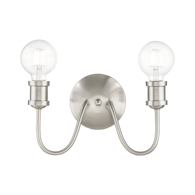 Livex Lighting 16572-91 Two Light Vanity Sconce, Brushed Nickel