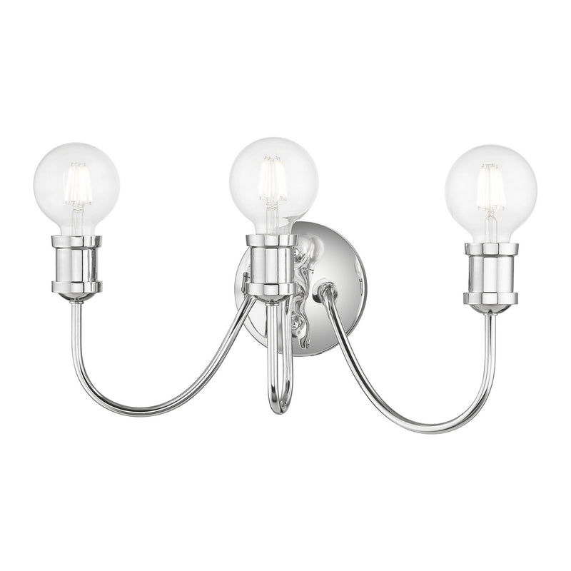 Livex Lighting 16573-05 Three Light Vanity Sconce, Polished Chrome