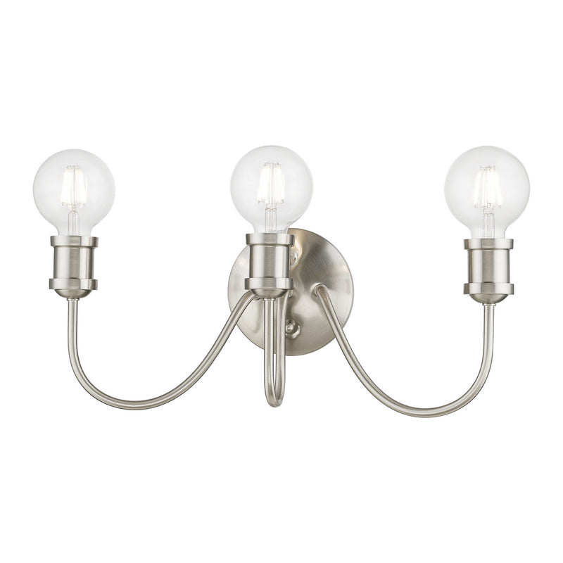 Livex Lighting 16573-91 Three Light Vanity Sconce, Brushed Nickel