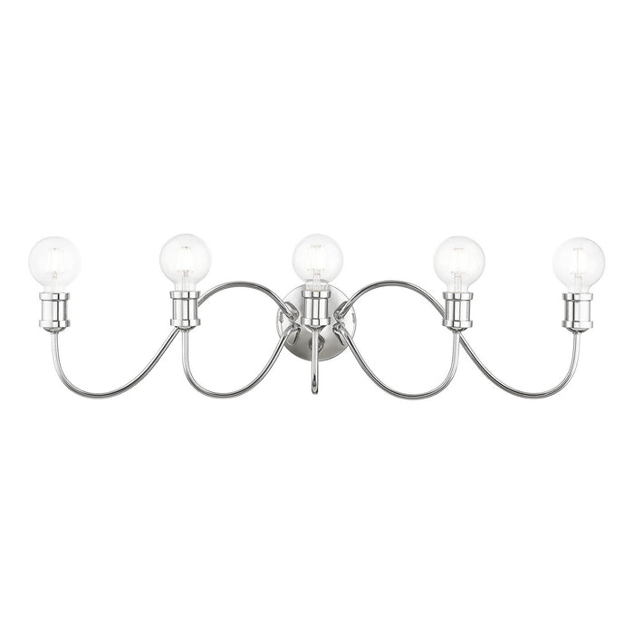Livex Lighting 16575-05 Five Light Vanity Sconce, Polished Chrome