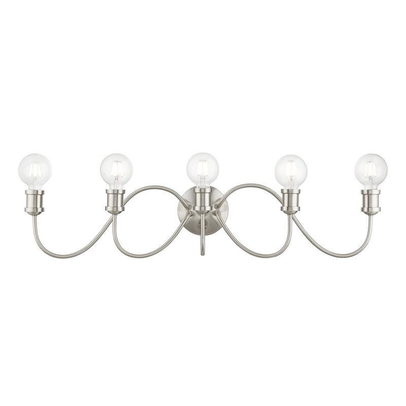 Livex Lighting 16575-91 Five Light Vanity Sconce, Brushed Nickel