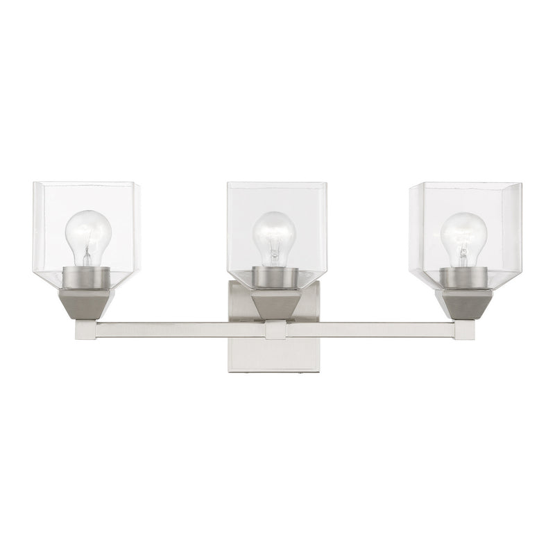 Livex Lighting 16773-91 Three Light Vanity Sconce, Brushed Nickel