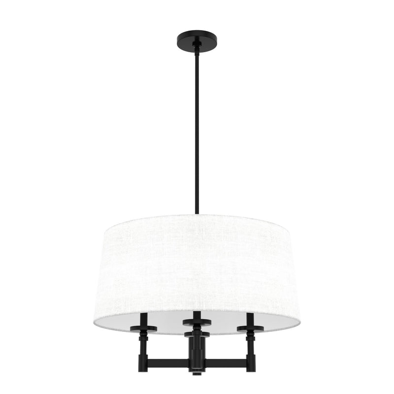 Hunter 19702 Four Light Pendant, Matte Black